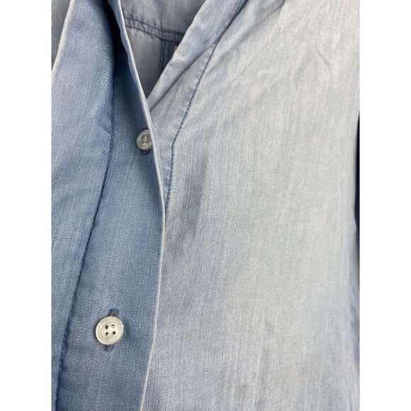 Sam Edelmam Chambray Button Down Shirt Womens size Medium Tencel Classic Boho - Picture 8 of 11